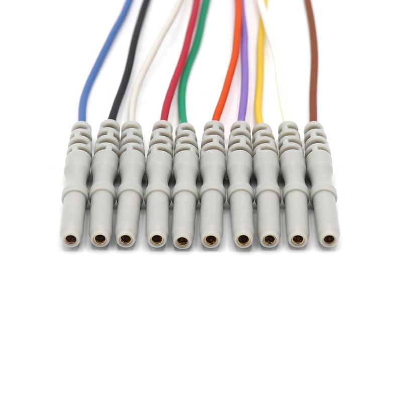 10 Chumbo Outros Acessórios do Monitor do Paciente Cable EEG Dia 1,5 mm Com Copo Revestido em Ouro