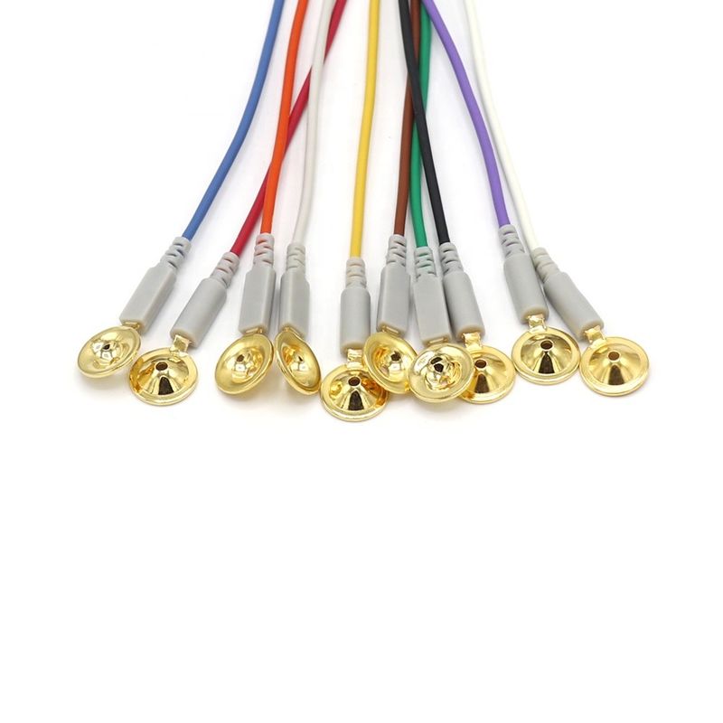 10 Chumbo Outros Acessórios do Monitor do Paciente Cable EEG Dia 1,5 mm Com Copo Revestido em Ouro