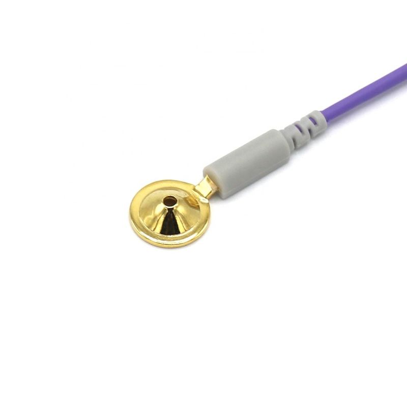10 Chumbo Outros Acessórios do Monitor do Paciente Cable EEG Dia 1,5 mm Com Copo Revestido em Ouro