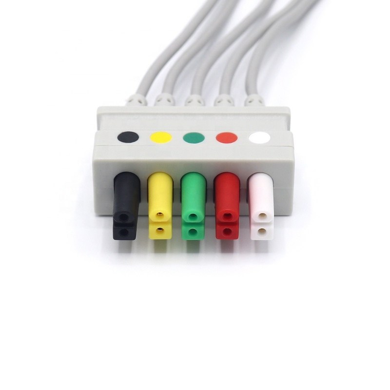 Cabos de chumbo ECG estáveis sem látex, 0012-00-1261-07
