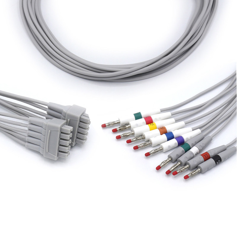 GE Marquette ECG Cable 10 Leads Cor Cinzento Compatível Estável