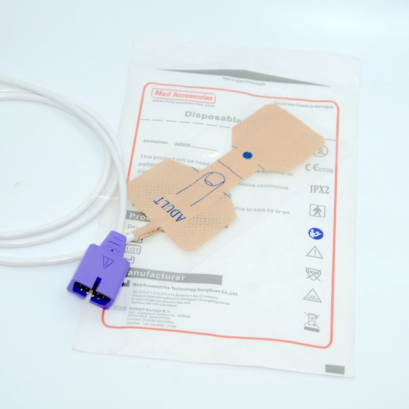 Sensor oxímetro descartável não tóxico, Sensor de Spo2 pediátrico portátil Nellcor