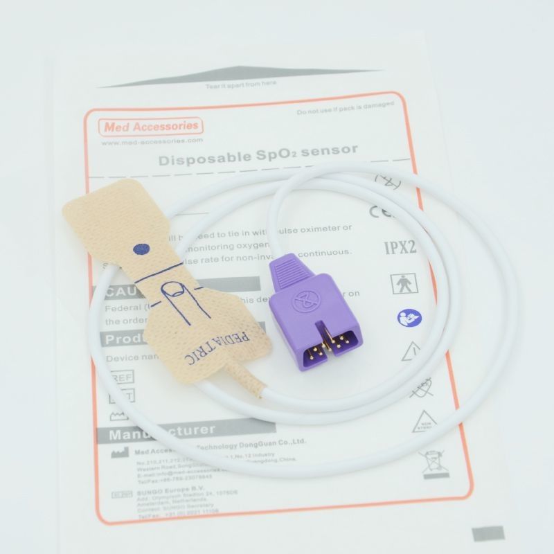 Sensor oxímetro descartável não tóxico, Sensor de Spo2 pediátrico portátil Nellcor