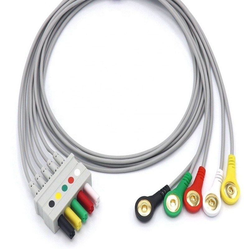 Cabos de chumbo ECG estáveis sem látex, 0012-00-1261-07