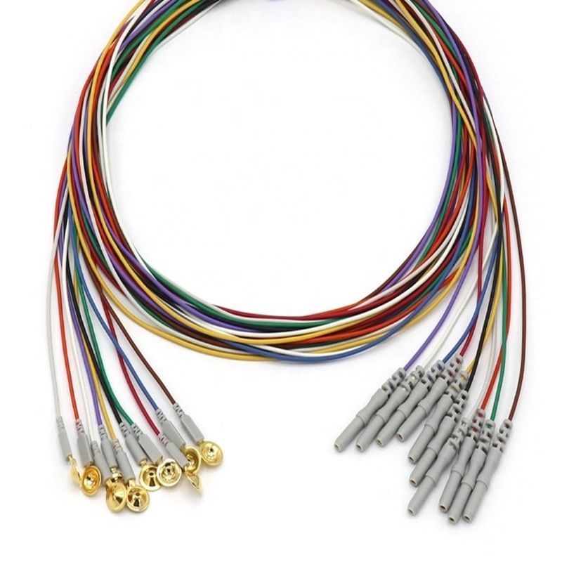 10 Chumbo Outros Acessórios do Monitor do Paciente Cable EEG Dia 1,5 mm Com Copo Revestido em Ouro