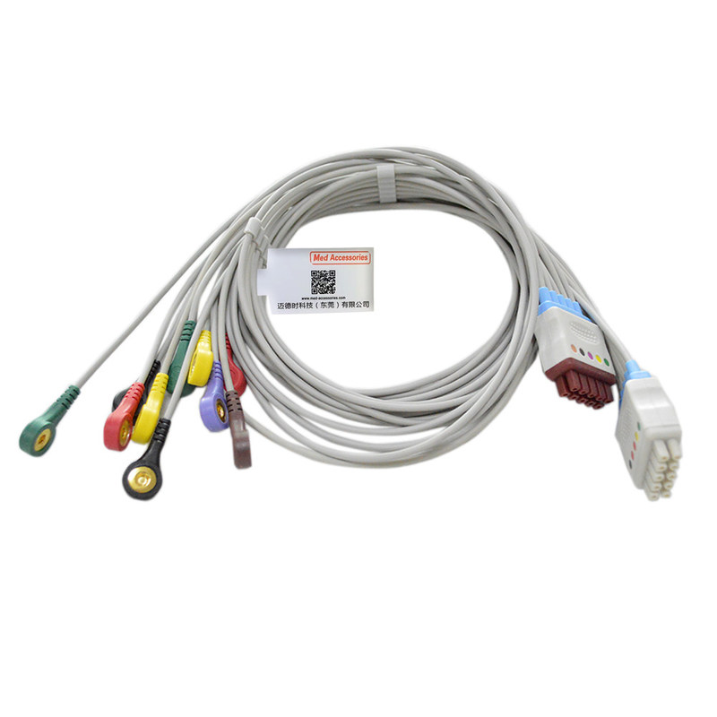 GE Marquette ECG Cable 10 Leads Cor Cinzento Compatível Estável