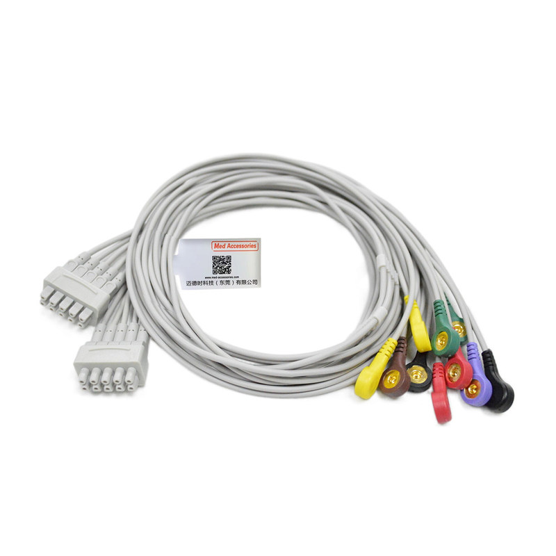 GE Marquette ECG Cable 10 Leads Cor Cinzento Compatível Estável