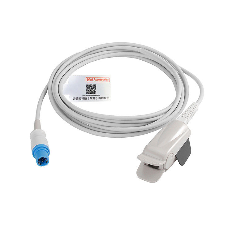 Sensor Spo2 Reutilizável Drager 7 Pin TPU Material Cinza