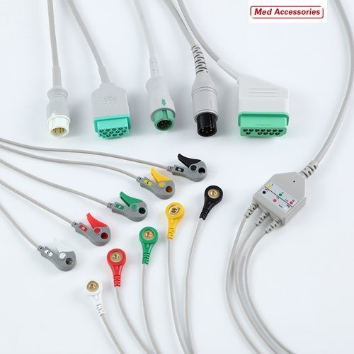 Acessórios Médicos BCI ECG Monitor Cable 6 Pin 5 Leads Multipurpose 0.9m Tamanho