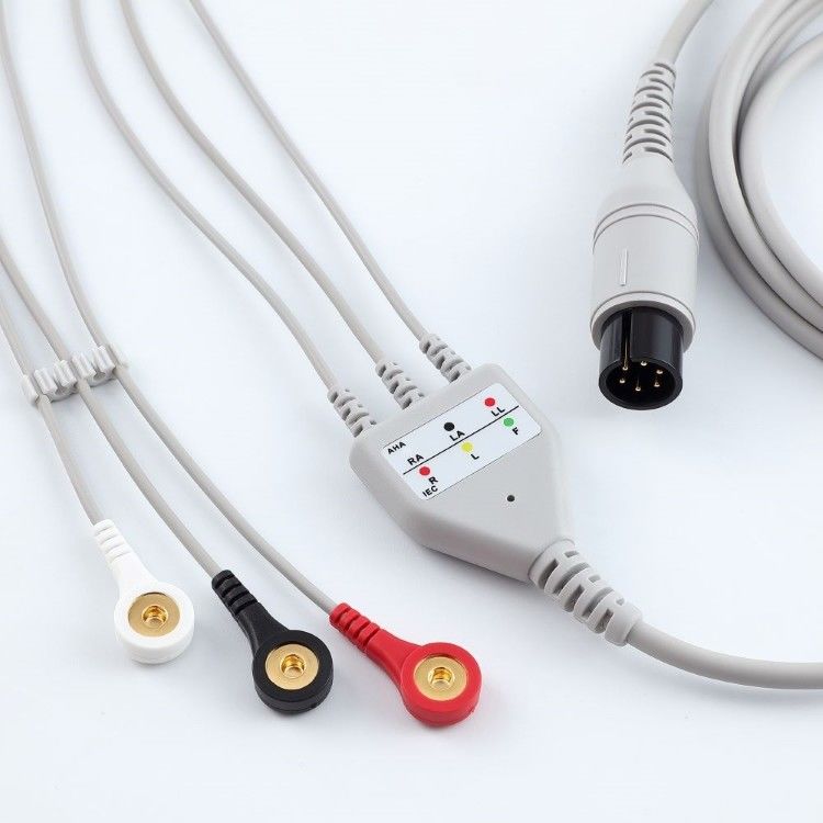 Acessórios Médicos BCI ECG Monitor Cable 6 Pin 5 Leads Multipurpose 0.9m Tamanho