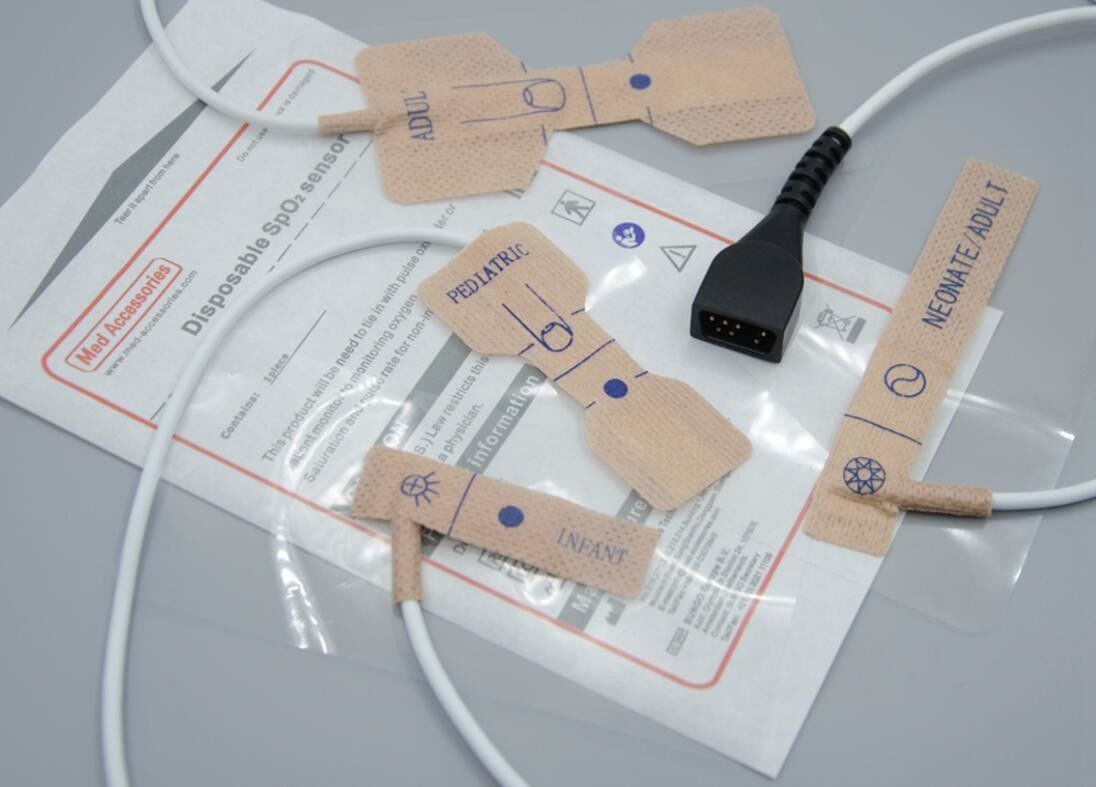 Acessórios Médicos Fábrica Adesivo Pulso Oxímetro descartável Finger Probe comprimento 90cm Cor Branca
