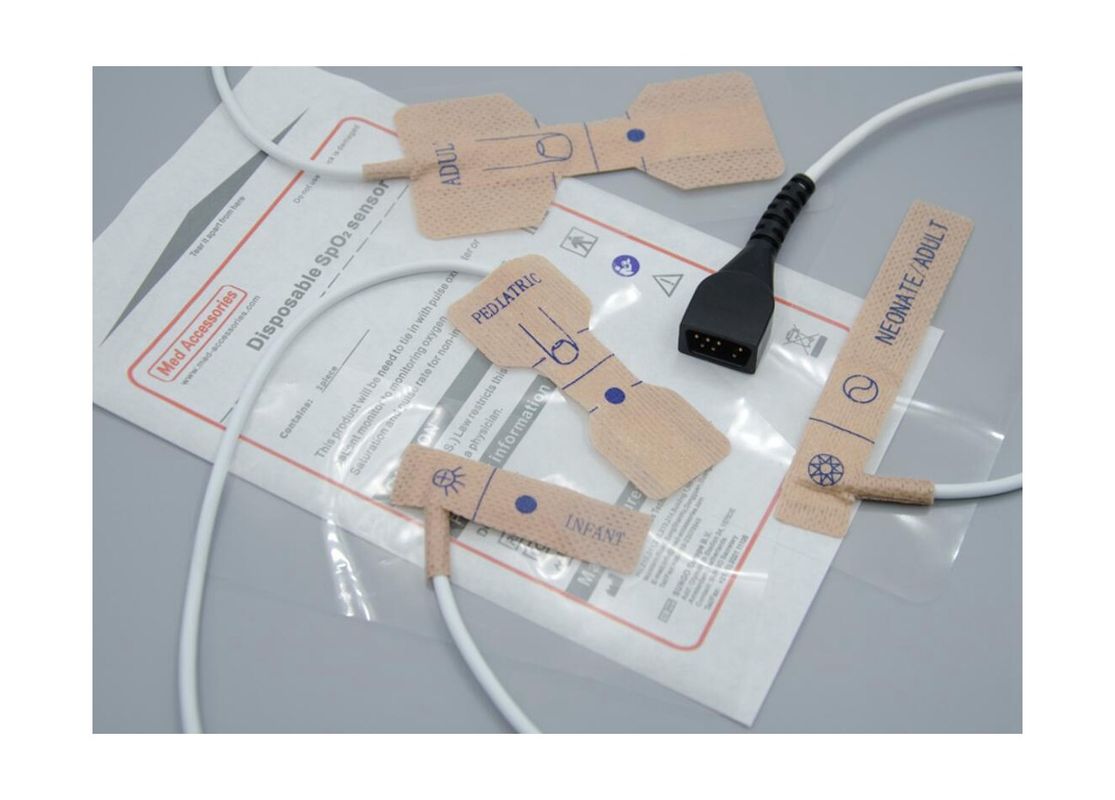 Acessórios Médicos Fábrica Adesivo Pulso Oxímetro descartável Finger Probe comprimento 90cm Cor Branca