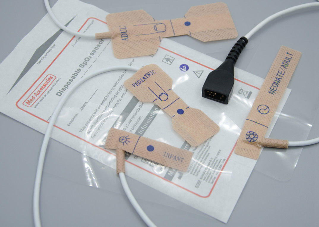Acessórios Médicos Fábrica Adesivo Pulso Oxímetro descartável Finger Probe comprimento 90cm Cor Branca