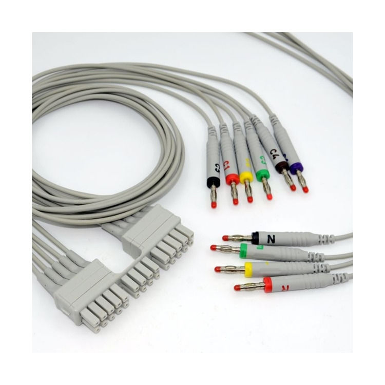 3.0 Mortara Plug Banana Round Wire ECG Cable para Serviços Médicos de Saúde
