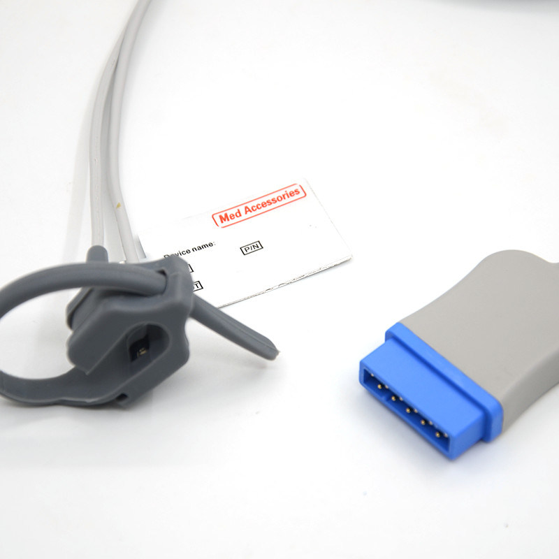GE 11 pin dedo adulto TPU cinza Spo2 Sensor Cable Single Pack para todos os tipos de pacientes CE Certificado