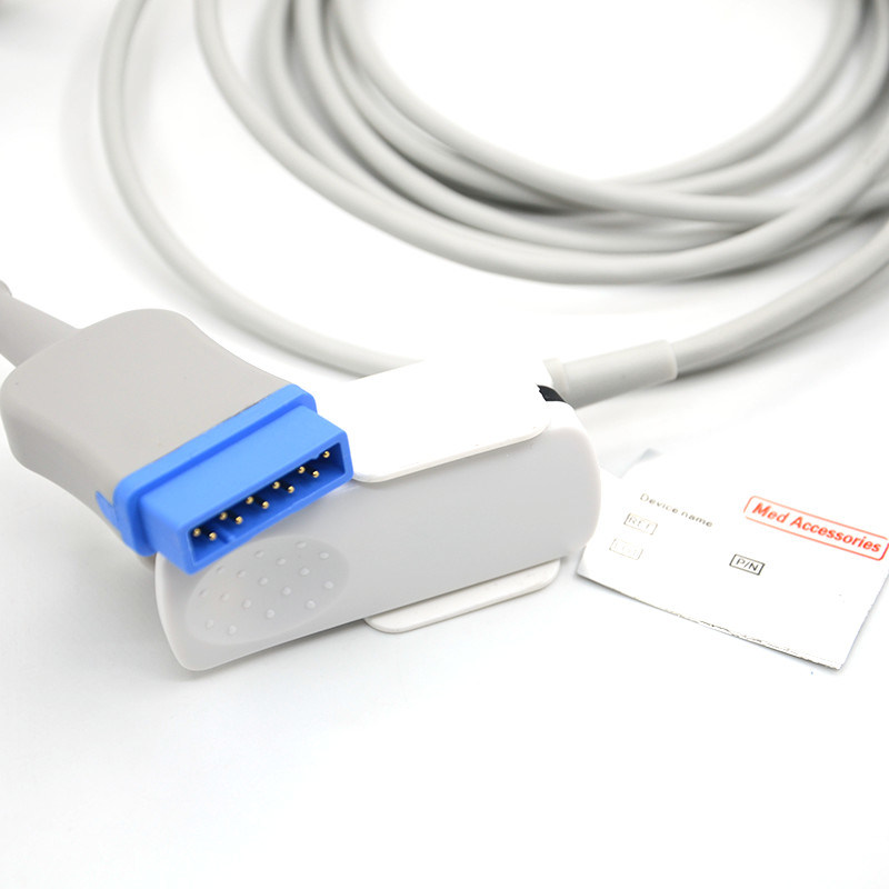 GE 11 pin dedo adulto TPU cinza Spo2 Sensor Cable Single Pack para todos os tipos de pacientes CE Certificado