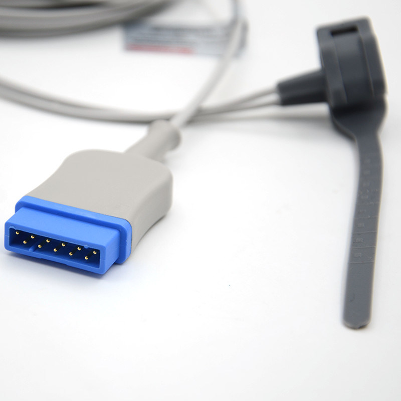 GE 11 pin dedo adulto TPU cinza Spo2 Sensor Cable Single Pack para todos os tipos de pacientes CE Certificado