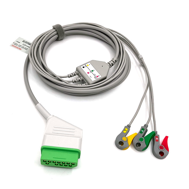 Nihon Kohden 12 pin ECG Monitor Cable Cinza Cores Látex Livre Multi Função