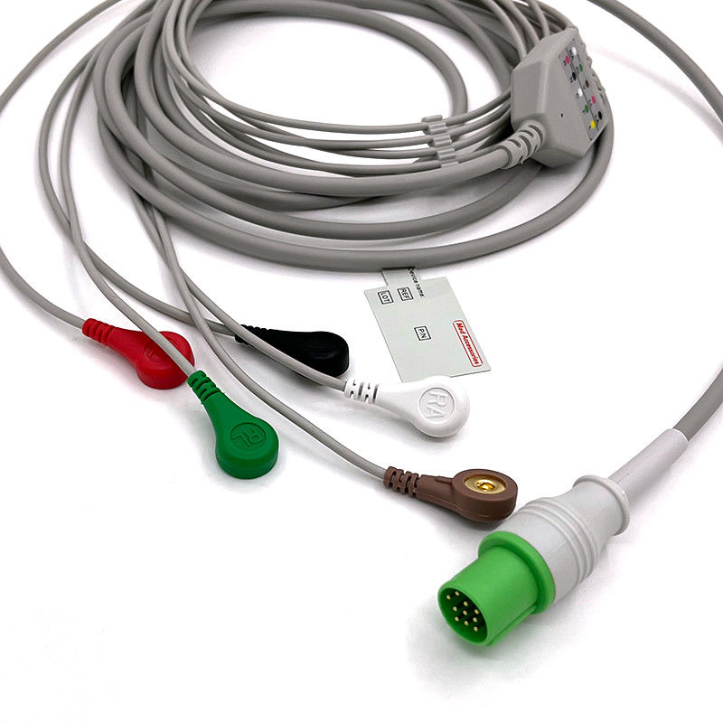 GE Helige 10 Pin ECG 5lead ECG Med Acessórios Médicos ECG Monitor Cable Multipurpose 0.9m Tamanho