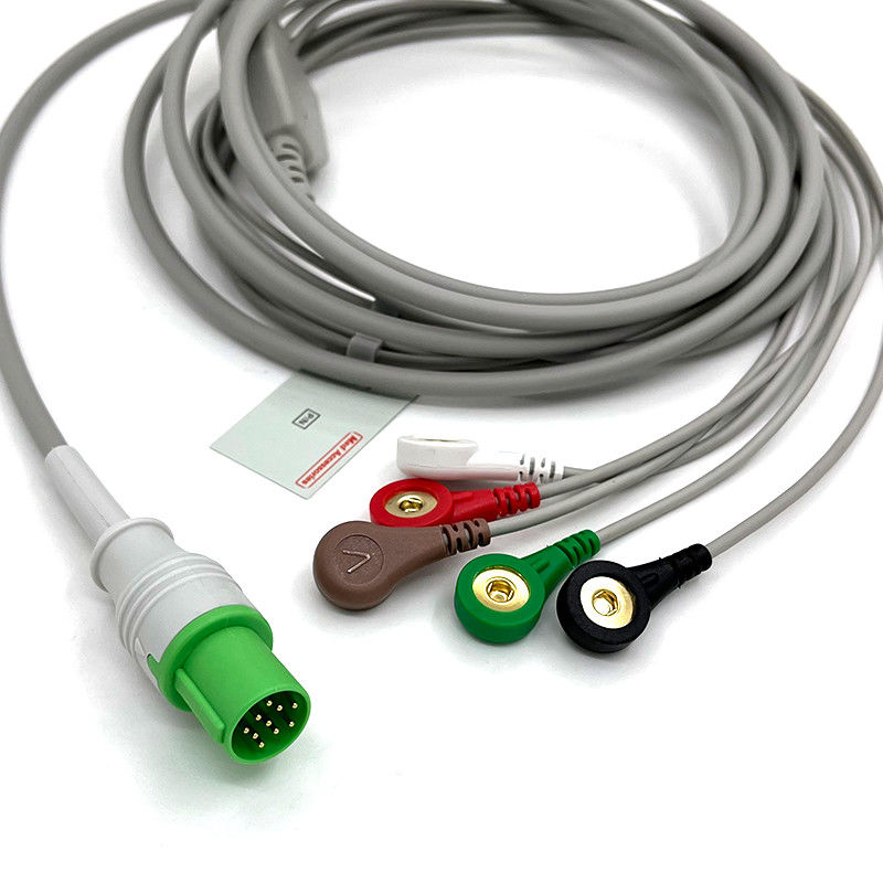 GE Helige 10 Pin ECG 5lead ECG Med Acessórios Médicos ECG Monitor Cable Multipurpose 0.9m Tamanho