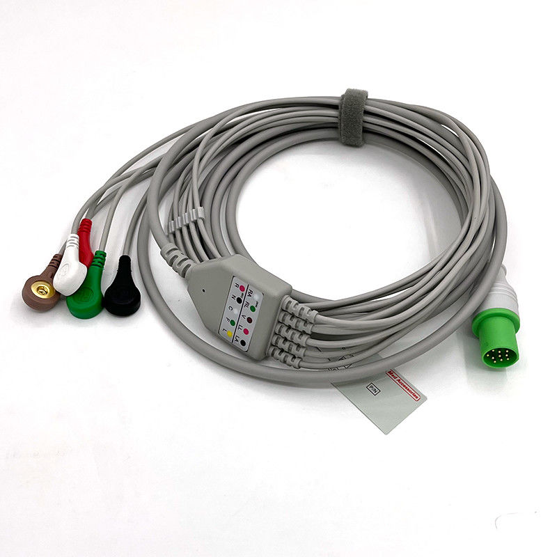 GE Helige 10 Pin ECG 5lead ECG Med Acessórios Médicos ECG Monitor Cable Multipurpose 0.9m Tamanho