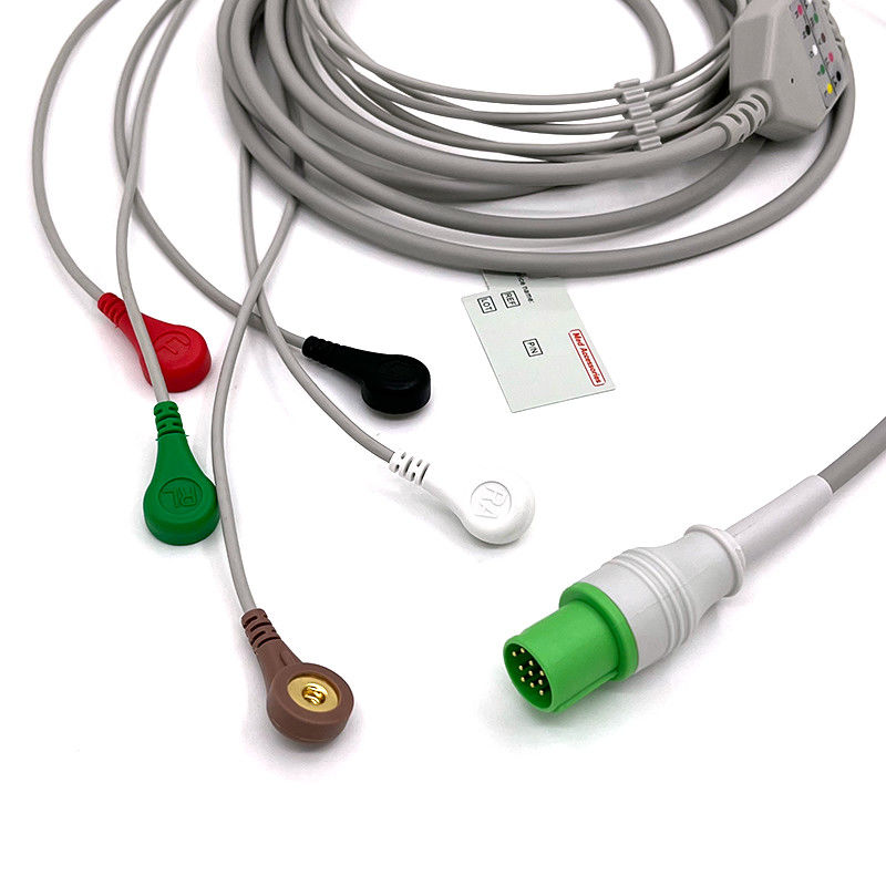 GE Helige 10 Pin ECG 5lead ECG Med Acessórios Médicos ECG Monitor Cable Multipurpose 0.9m Tamanho