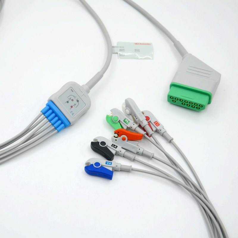 Compatível Nihon Kohden 12 Pin 6 Leads ECG Monitor Cable para acessórios médicos