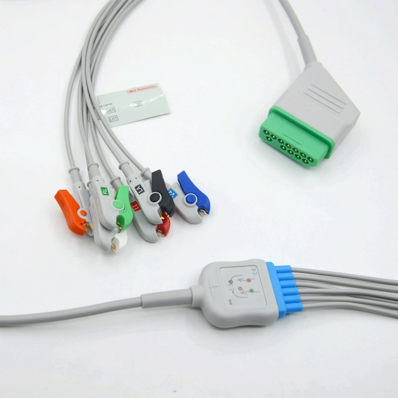 Compatível Nihon Kohden 12 Pin 6 Leads ECG Monitor Cable para acessórios médicos