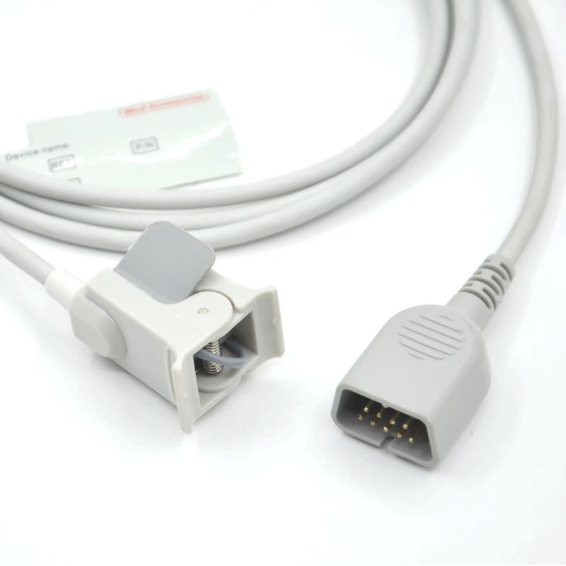 Fabricante Monitor Acessórios Dedos Pediátricos Compativel Nihon kohden 9pin Sensor SpO2 Reutilizável