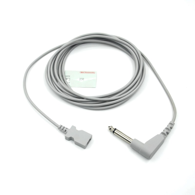 Cable de adaptador de temperatura de conector rectangular de dois pinos compatível com o YSI 400 para sonda de temperatura descartável