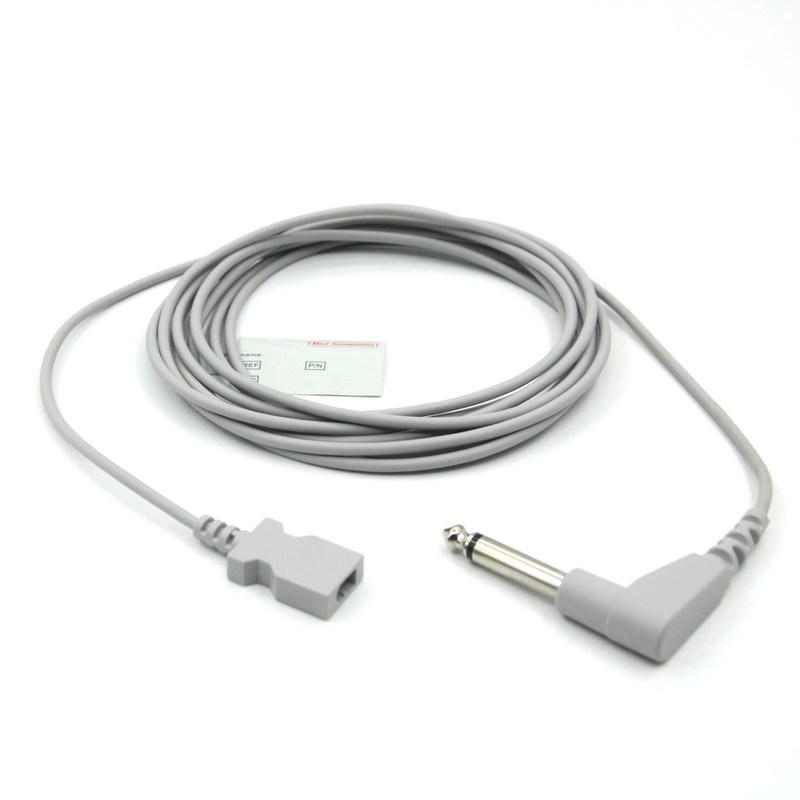 Cable de adaptador de temperatura de conector rectangular de dois pinos compatível com o YSI 400 para sonda de temperatura descartável