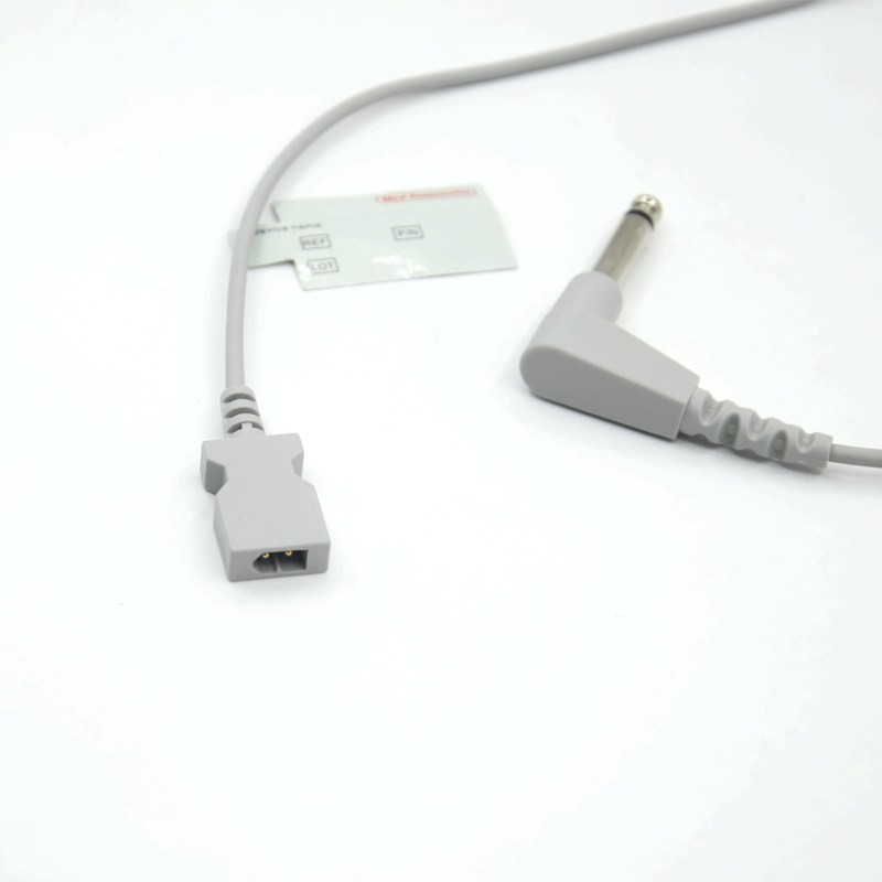 Cable de adaptador de temperatura de conector rectangular de dois pinos compatível com o YSI 400 para sonda de temperatura descartável