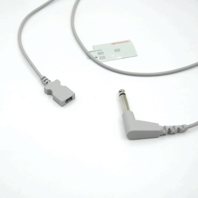 Cable de adaptador de temperatura de conector rectangular de dois pinos compatível com o YSI 400 para sonda de temperatura descartável