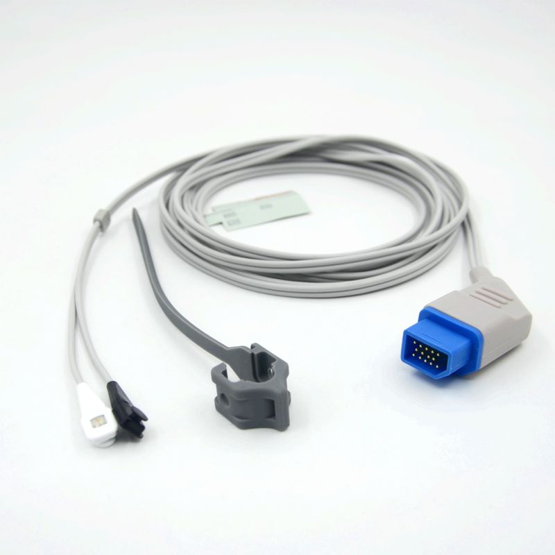 Sensor de Spo2 reutilizável compatível com Nihon Kohden Silicone Soft Tip