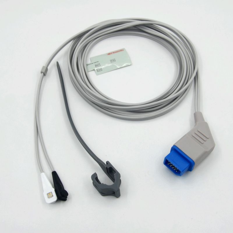 Sensor de Spo2 reutilizável compatível com Nihon Kohden Silicone Soft Tip