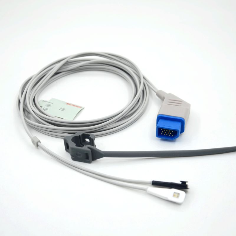 Sensor de Spo2 reutilizável compatível com Nihon Kohden Silicone Soft Tip