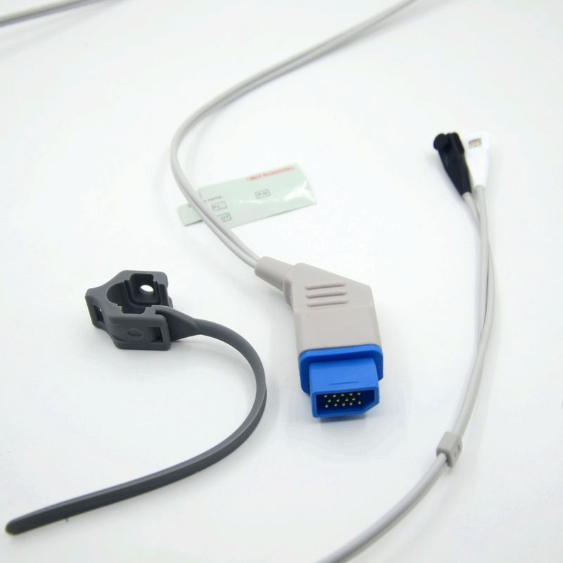 Sensor de Spo2 reutilizável compatível com Nihon Kohden Silicone Soft Tip