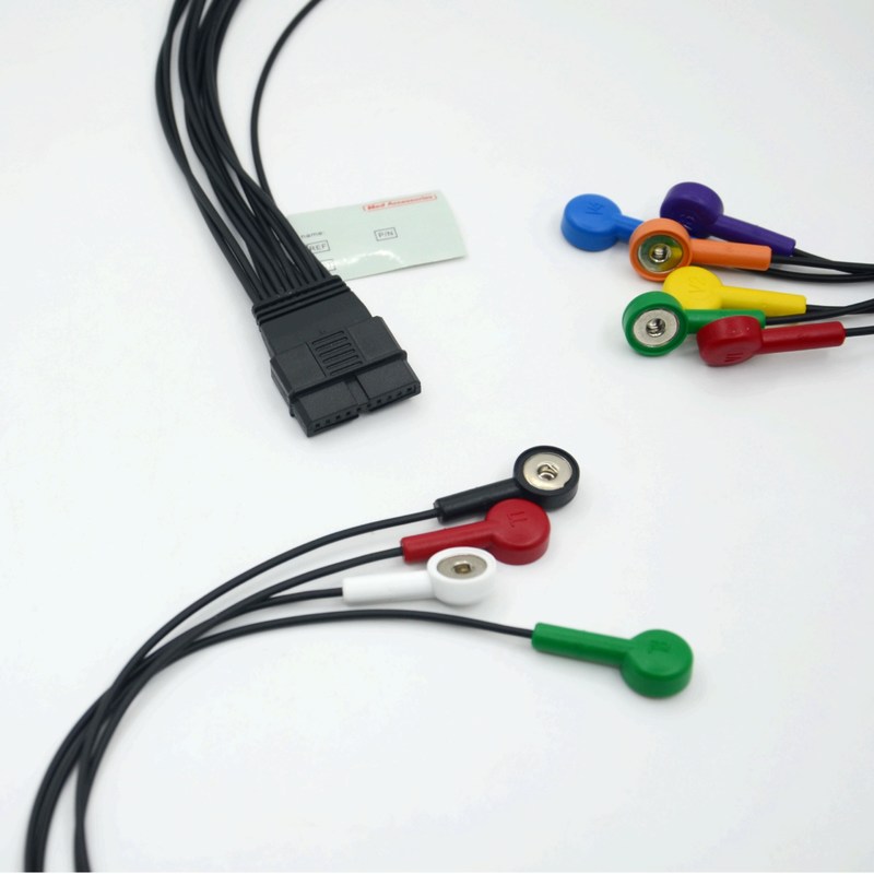 Compatível Schiller 10 Cable ECG do paciente de chumbo Schiller para Schiller MS-12 Cable ECG azul