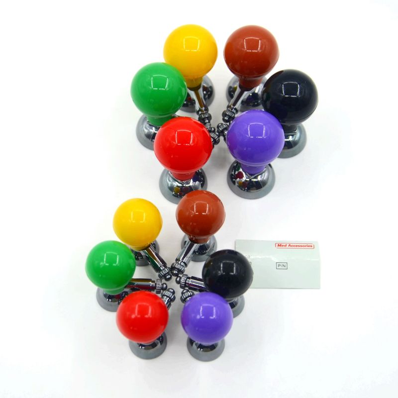 ISO13485 Bola de sucção de eletrodo de ECG pediátrico adulto com parafuso multicolor universal 6pcs/caixa