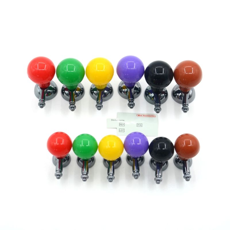 ISO13485 Bola de sucção de eletrodo de ECG pediátrico adulto com parafuso multicolor universal 6pcs/caixa