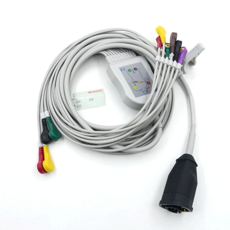 Cabo e fios de ECG padrão IEC tipo Snap de 10 derivações Zoll compatíveis
