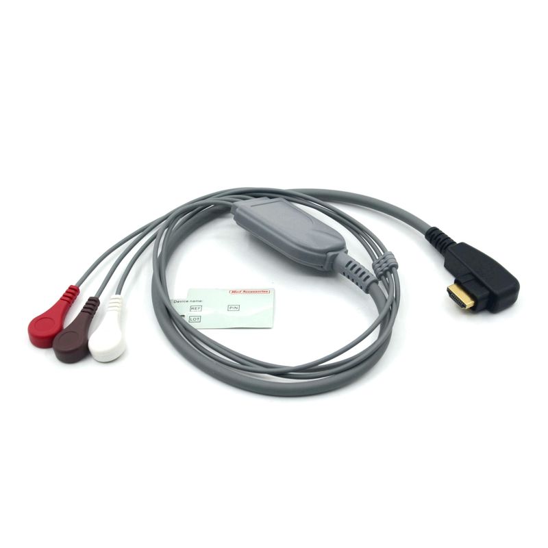 Cabo ECG Holter Sonda 3Leads Snap AHA/IEC para DMS300 de Produção DMS para Profissional Médico