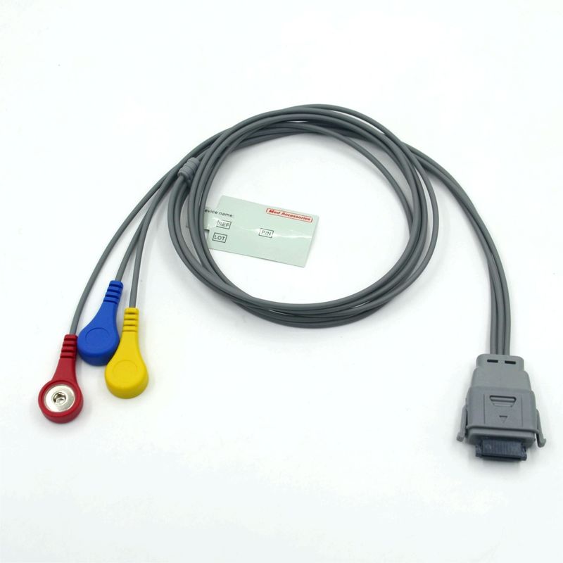 Compatível com Edan SE-2003 5 Lead Holter ECG Cable With Snap Usado para Adultos/Pediatria