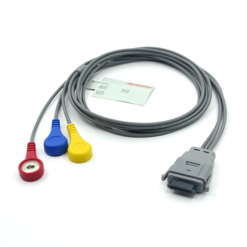 Compatível com Edan SE-2003 5 Lead Holter ECG Cable With Snap Usado para Adultos/Pediatria