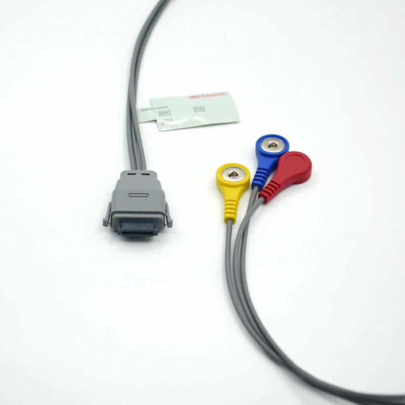 Compatível com Edan SE-2003 5 Lead Holter ECG Cable With Snap Usado para Adultos/Pediatria