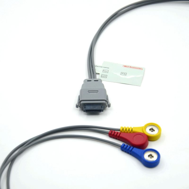 Compatível com Edan SE-2003 5 Lead Holter ECG Cable With Snap Usado para Adultos/Pediatria