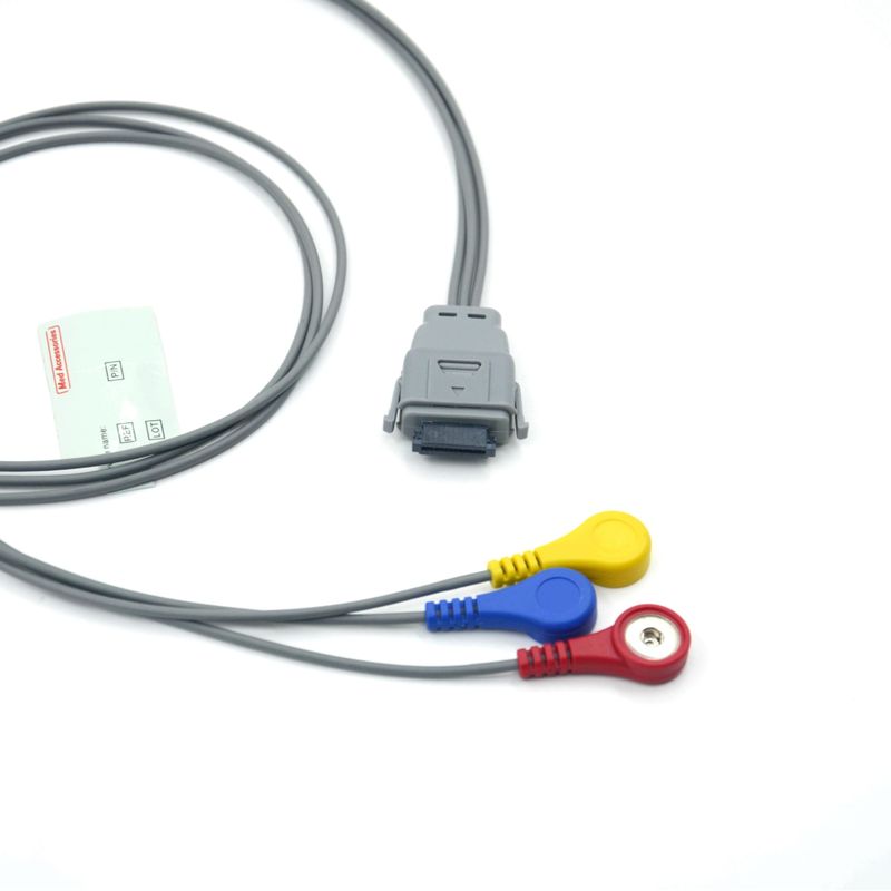 Compatível com Edan SE-2003 5 Lead Holter ECG Cable With Snap Usado para Adultos/Pediatria