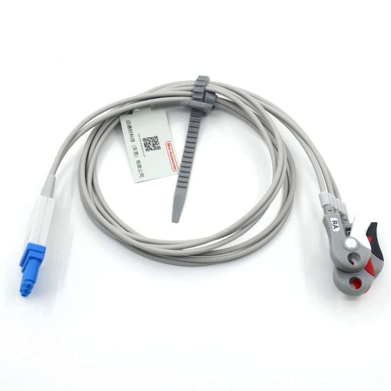 Compatível Philips 3 cabos Ecg de chumbo cabos de chumbo com Grabber AHA Cor CE & ISO13485