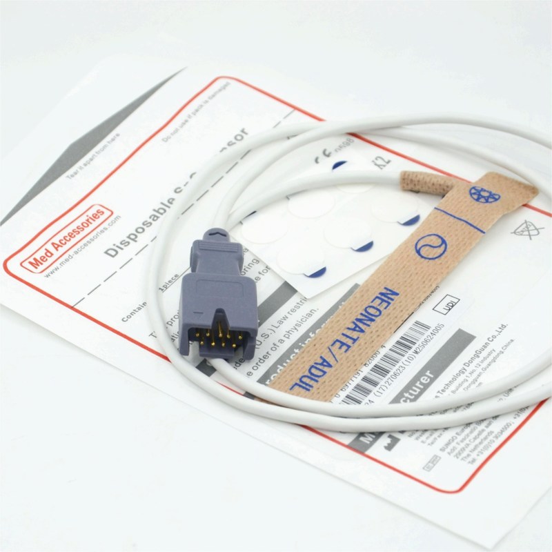 Fornecedor de Acessórios Médicos Compatível com Sensor SpO2 Descartável Masim 2329 Neonatal/Adulto 9 pinos