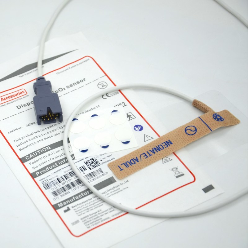 Fornecedor de Acessórios Médicos Compatível com Sensor SpO2 Descartável Masim 2329 Neonatal/Adulto 9 pinos